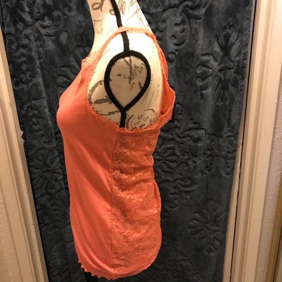 Express Ribbed back lace tank - Picture 2 of 5